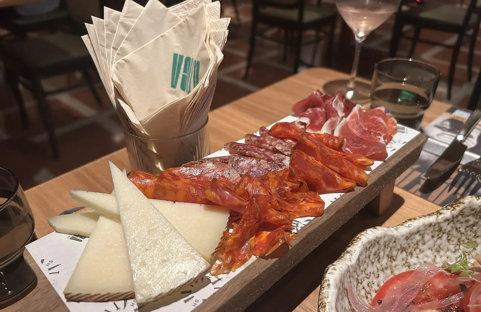 Cold cuts and cheese platter at Atica Shanghai Spanish restaurant