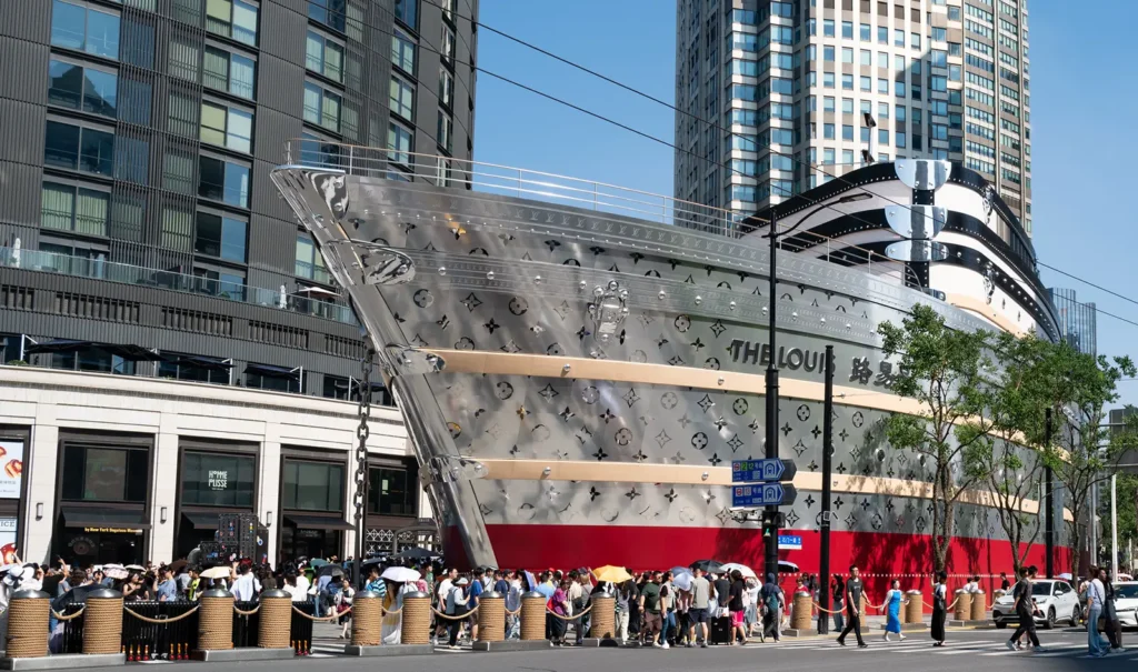Louis Vuitton The Louis outside Taikoo Hui mall in Shanghai's Jing'an district