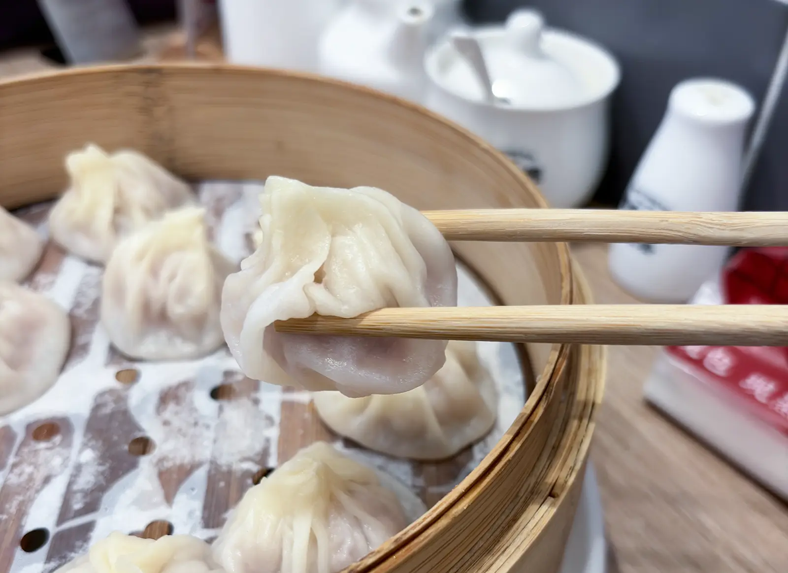 Close up of Xiaolongbao from Jia Jia Tang Bao in Shanghai