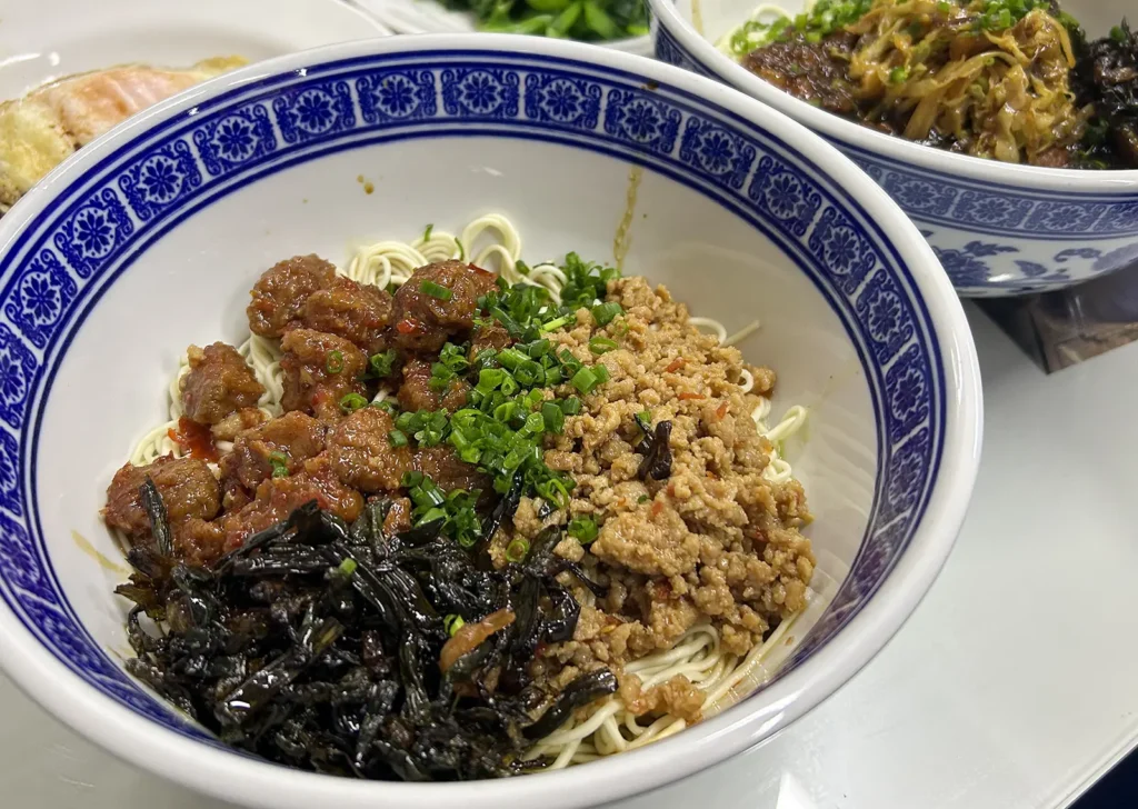 Spicy pork noodles at Huxi Old Alley Noodles in Shanghai