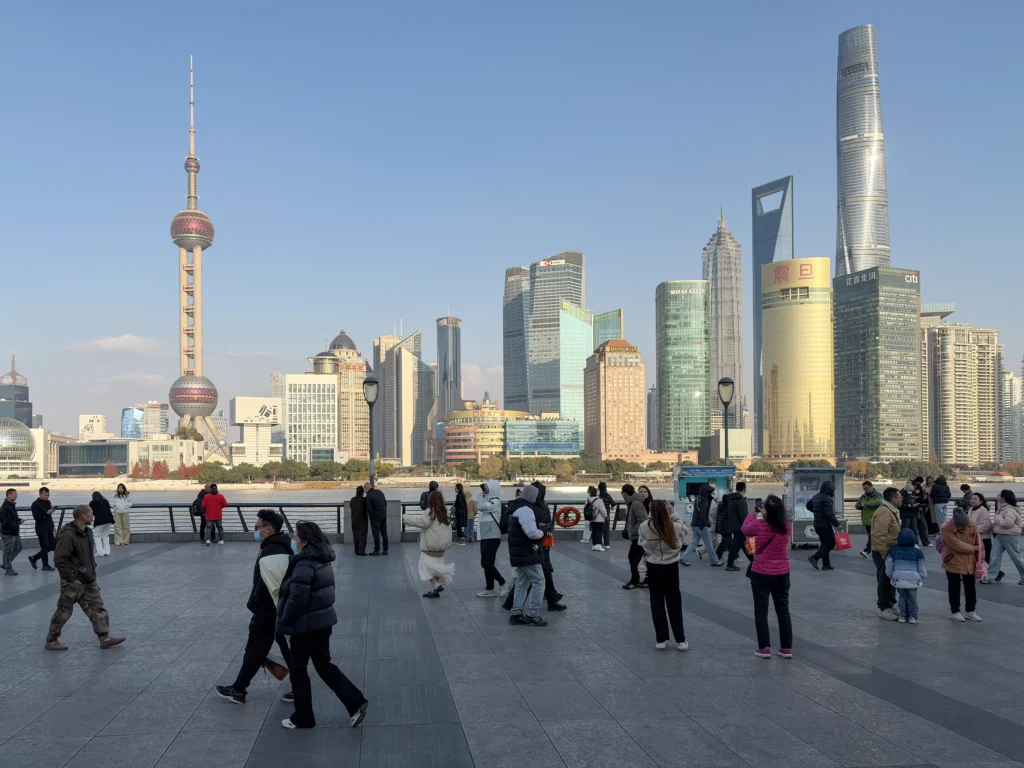 Shanghai layover itinerary view from the Bund skyline promenade