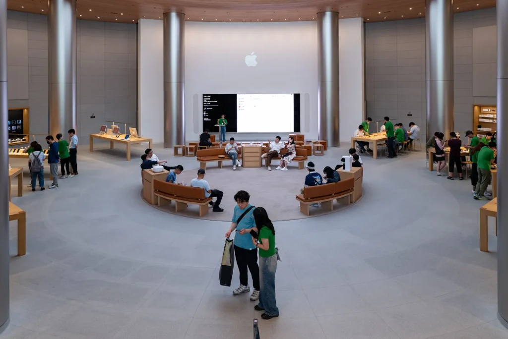 Interior of the Apple Store in Jing'an district, Shanghai.